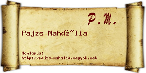 Pajzs Mahália névjegykártya